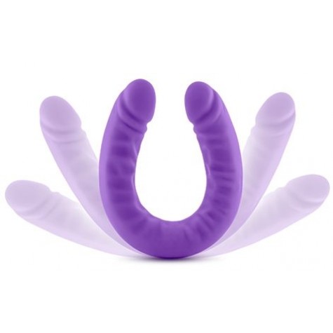 Фиолетовый двусторонний фаллоимитатор 18 inch Silicone Slim Double Dong - 45,7 см.