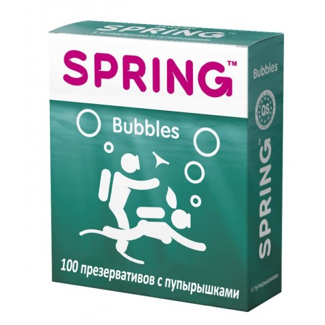 Презервативы SPRING BUBBLES с пупырышками - 100 шт.