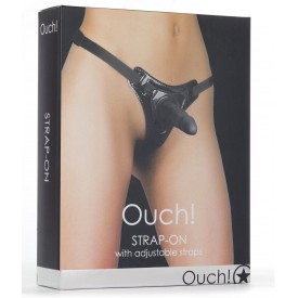 Чёрный страпон Strap-On Black Ouch! - 11 см.